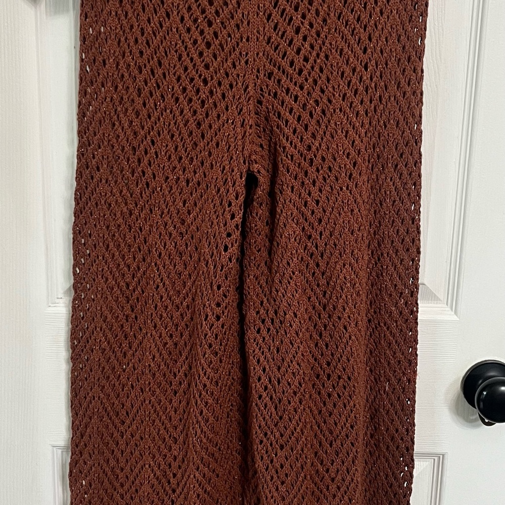 Wild Fable Rust/dark brown crochet pant
